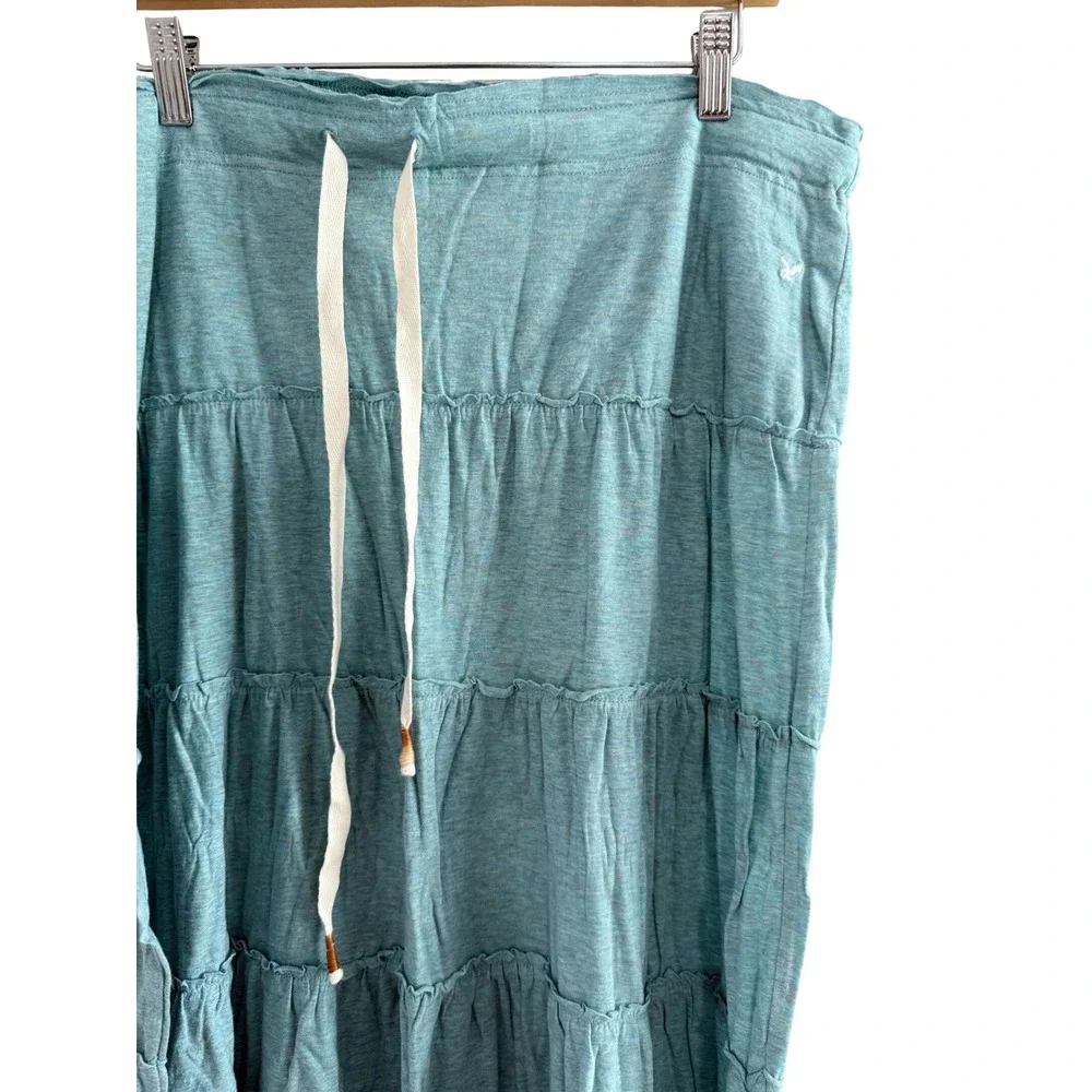 NWT American Eagle Tiered Maxi Skirt Size XL Teal Cotton Boho